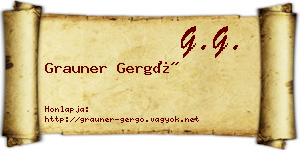 Grauner Gergő névjegykártya